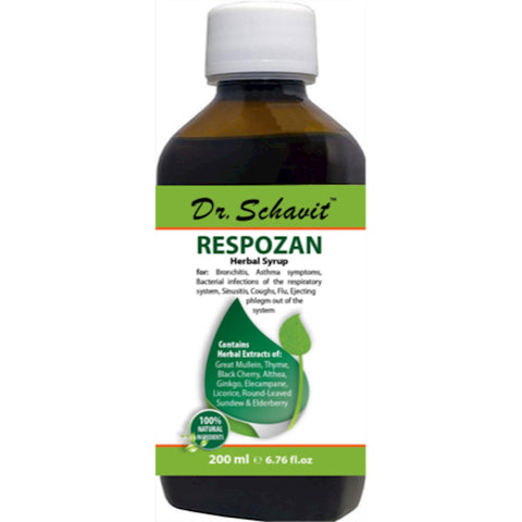 Dr. Shavit Respozan - Herbal syrup for bronchitis, asthma symptoms, and bacterial respiratory infections