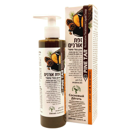 Dan Pharm - Pine Tar liquid soap for cleansing, soothing irritation, and moisturizing the skin of the face and body